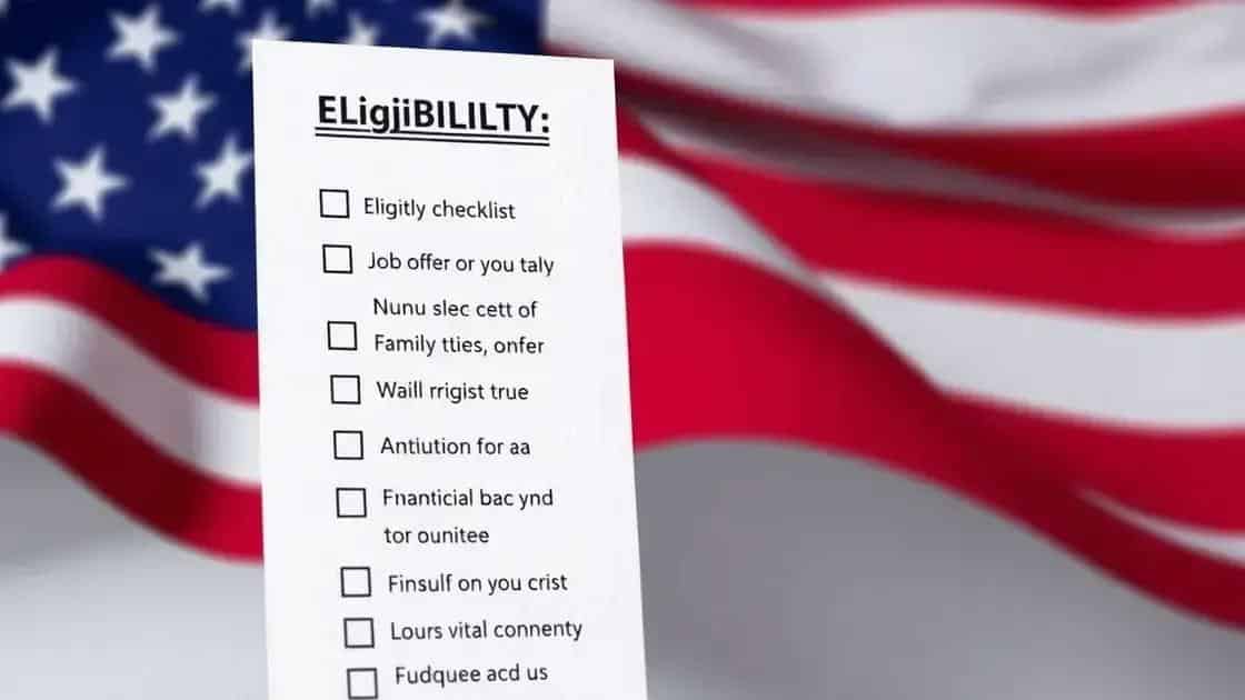 Eligibility criteria for the visa