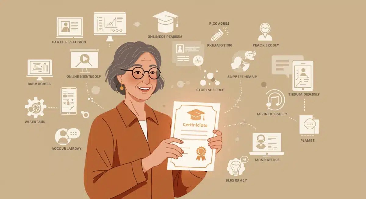 Teacher receiving online professional development certificate