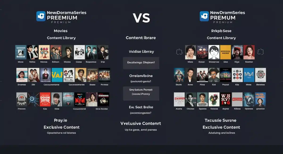 Infographic comparing NewsDoramaSeries exclusive content with competitors
