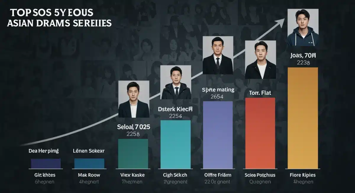 Rising bar chart showing social media engagement increase for top Asian dramas