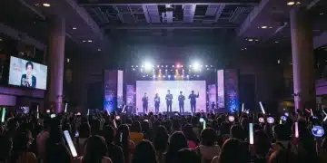 Excited fans at a U.S. Asian drama convention anticipating celebrity appearances