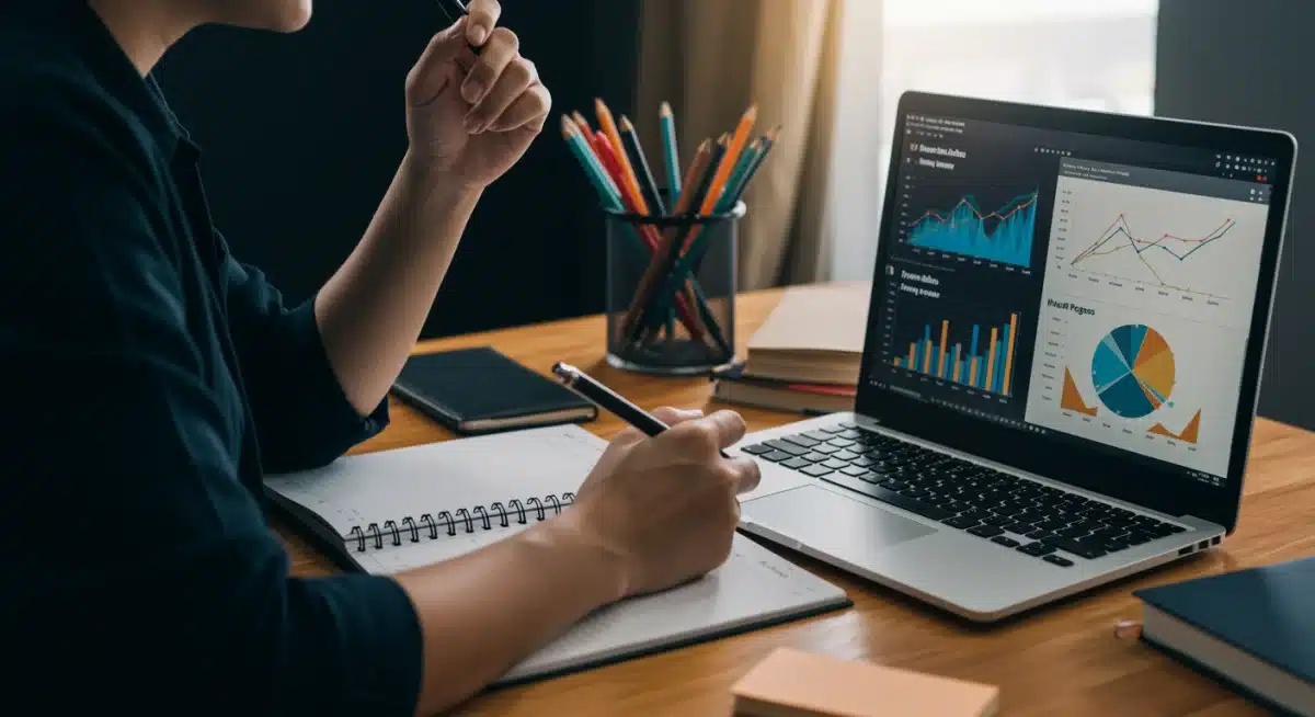 Educator analyzing AI-powered student analytics and progress reports