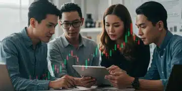 Retail investors analyzing stock market data and new SEC regulations.