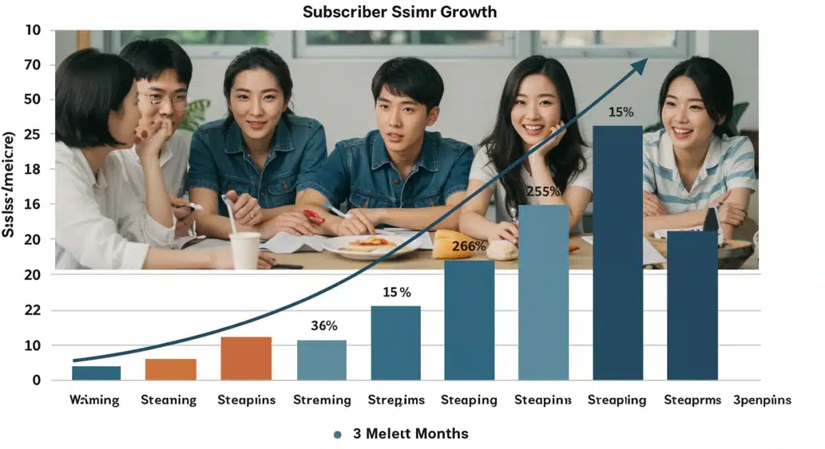 Bar chart showing 15% subscriber growth for Asian drama streaming in the U.S.