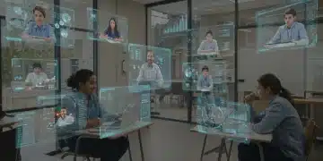 Students and teachers using advanced virtual learning platforms in 2026