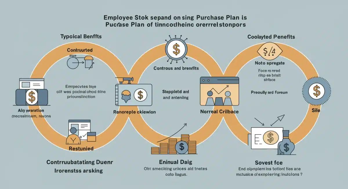Infographic showing ESPP lifecycle and financial benefits