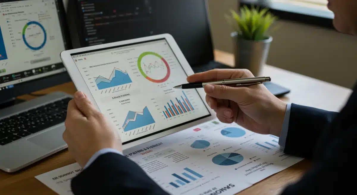 Administrator reviewing 5-year ROI projections for virtual learning platforms