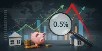 Graphic illustrating the impact of 0.5% interest rate change on mortgages and savings for 2025.