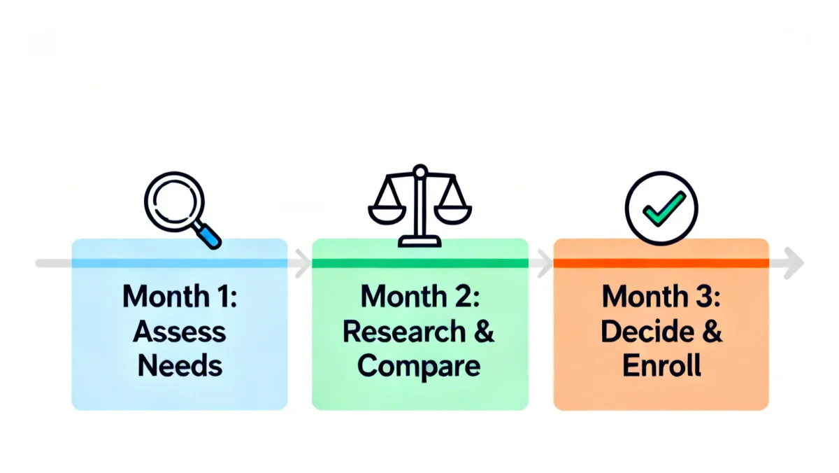 Infographic illustrating a 3-month open enrollment timeline