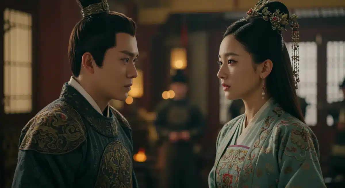 Main protagonists of Dynasty of Dreams in elaborate imperial attire.