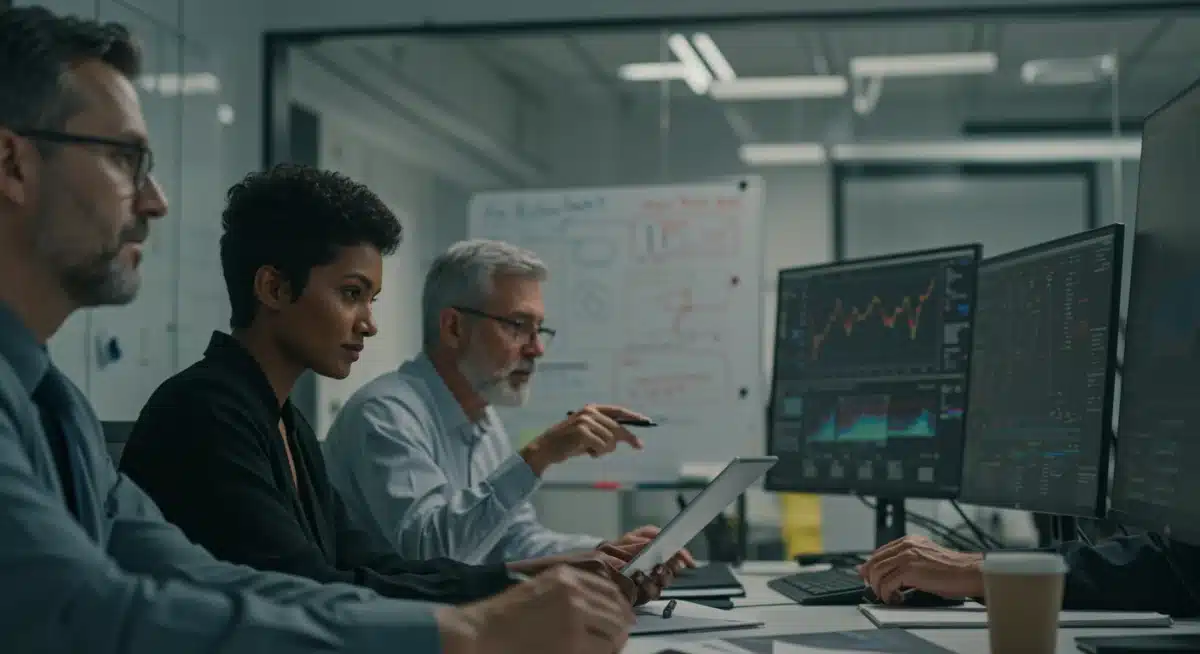 Investors analyzing financial data for 2025 growth sectors.