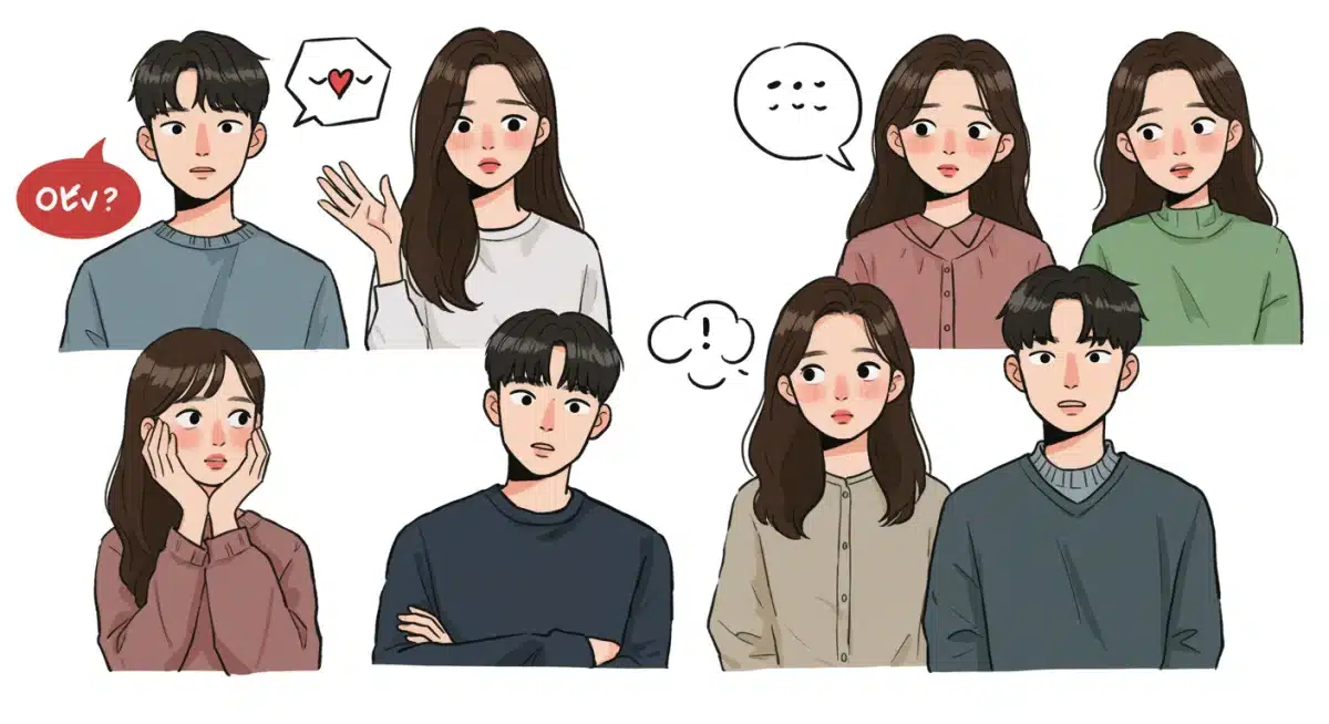 Group of friends discussing K-drama, demonstrating emotional intelligence and social connection