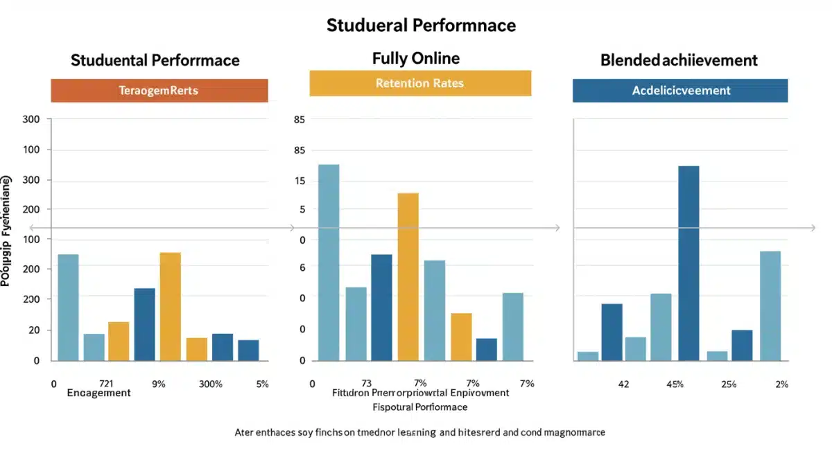 Infographic comparing student performance across different learning modalities.