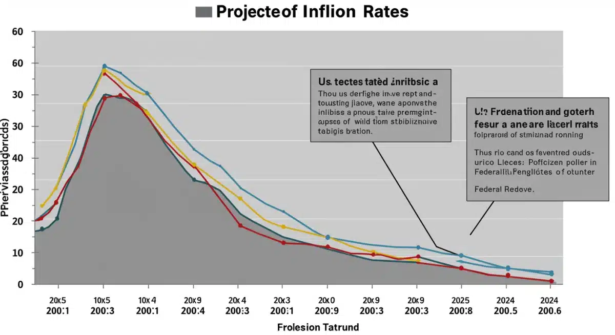 Inflation rate projection chart for the US economy 2024-2026, showing a downward trend.