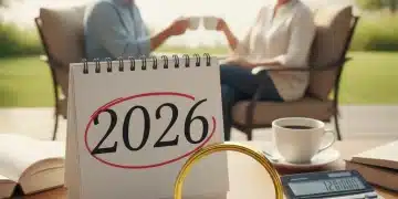Calendar 2026, Social Security statement, and calculator for retirement planning