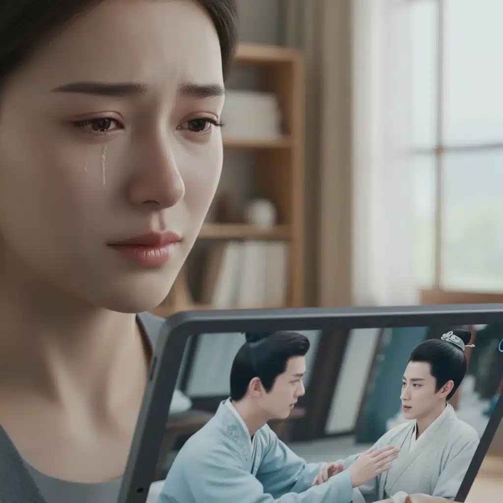 Person emotionally reacting to a C-drama scene