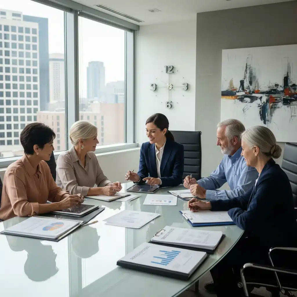 Retirees consulting financial advisor about Social Security