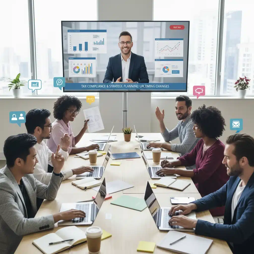 Small business owners attending virtual tax planning workshop with expert.