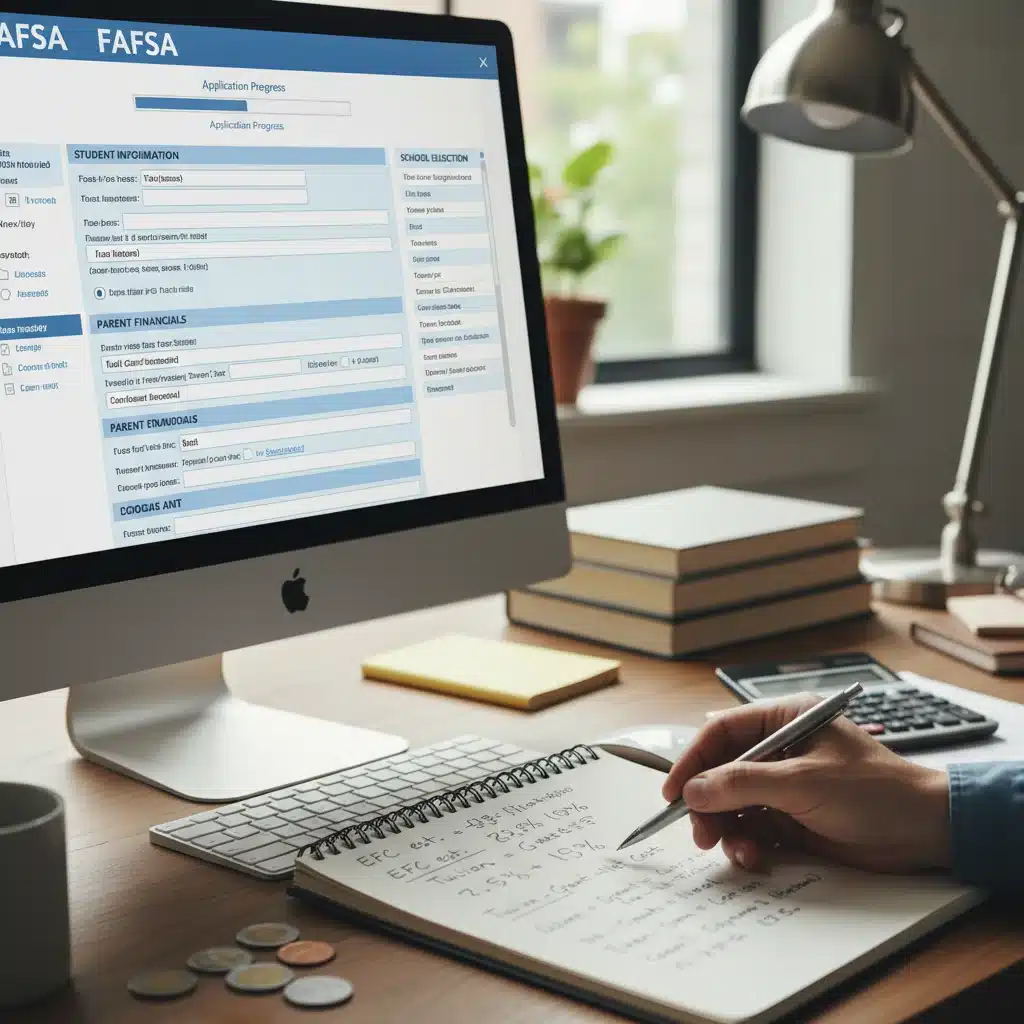 Hand navigating the digital 2026 FAFSA application form