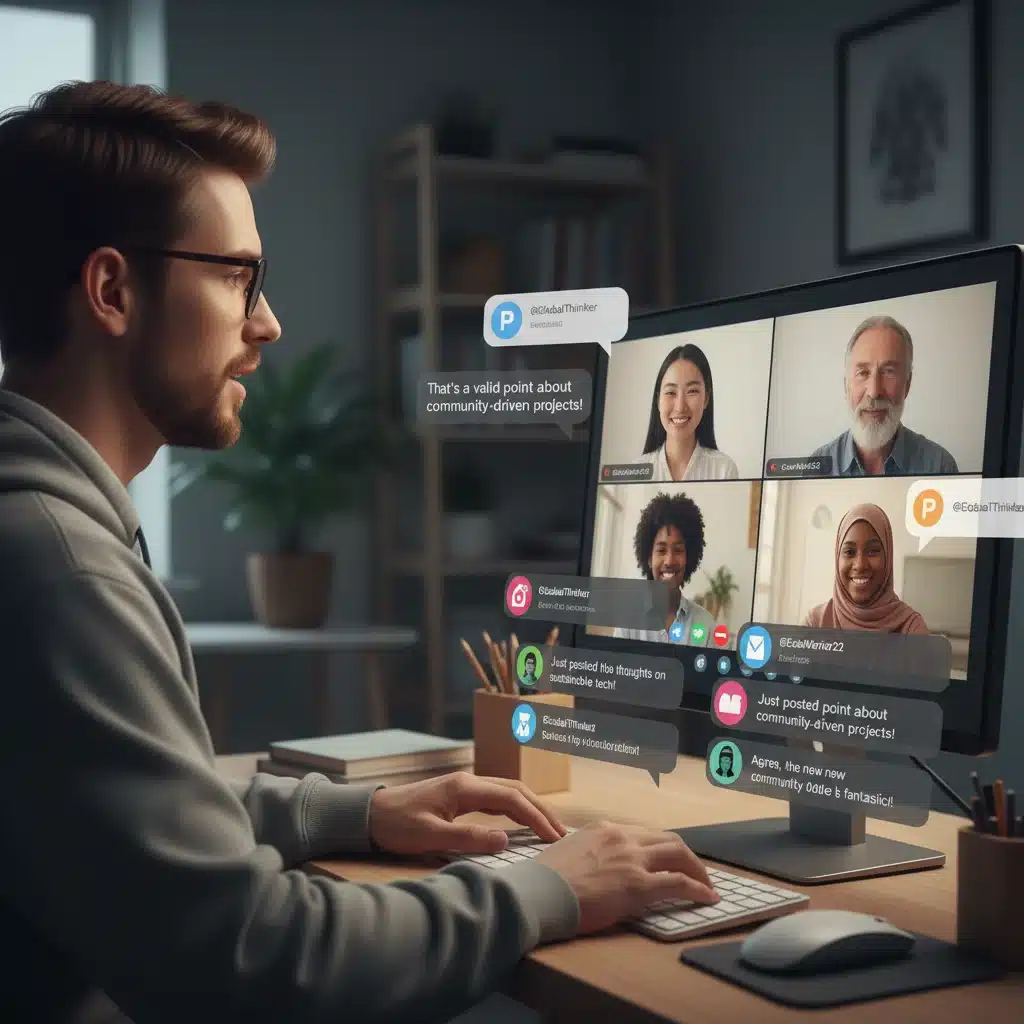 Online dorama community members engaging in a lively virtual discussion.
